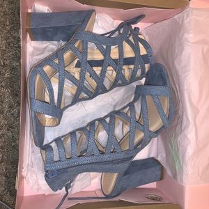 CharlotteRusse blue suede high heels size 7